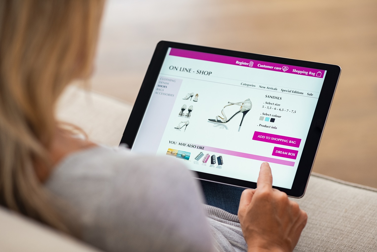 woman doing online shopping fraud risk awareness