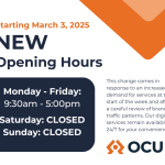 New Operating Hours for OCU